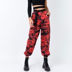 Iamgia Red Camo Cargo Pants